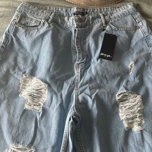 Nasty Gal Plus Size Straight Distressed Jeans Size 16 US